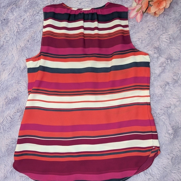 NWOT Ann Taylor Multicolor Striped Blouse - Picture 2 of 6